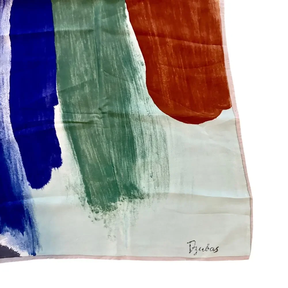 Vintage Smithsonian Friedel Dzubas Silk Scarf Modern Abstract Art Print Square